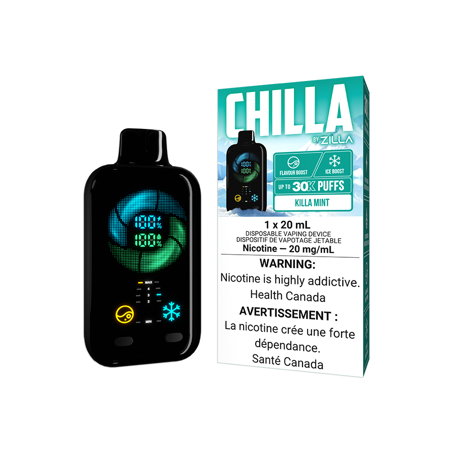 CHILLA BY ZILLA - DISPOSABLE - KILLA MINT OttawaVape CHILLA BY ZILLA - DISPOSABLE - KILLA MINT OttawaVape