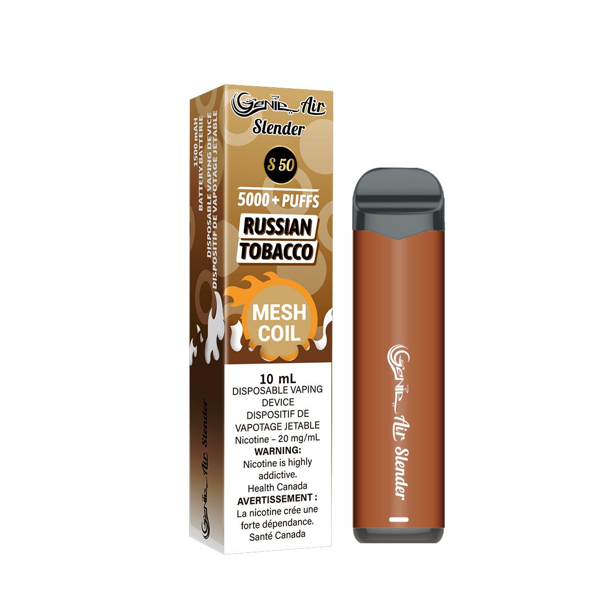 GENIE - DISPOSABLE - AIR SLENDER 5K - RUSSIAN TOBACCO OttawaVape GENIE - DISPOSABLE - AIR SLENDER 5K - RUSSIAN TOBACCO OttawaVape