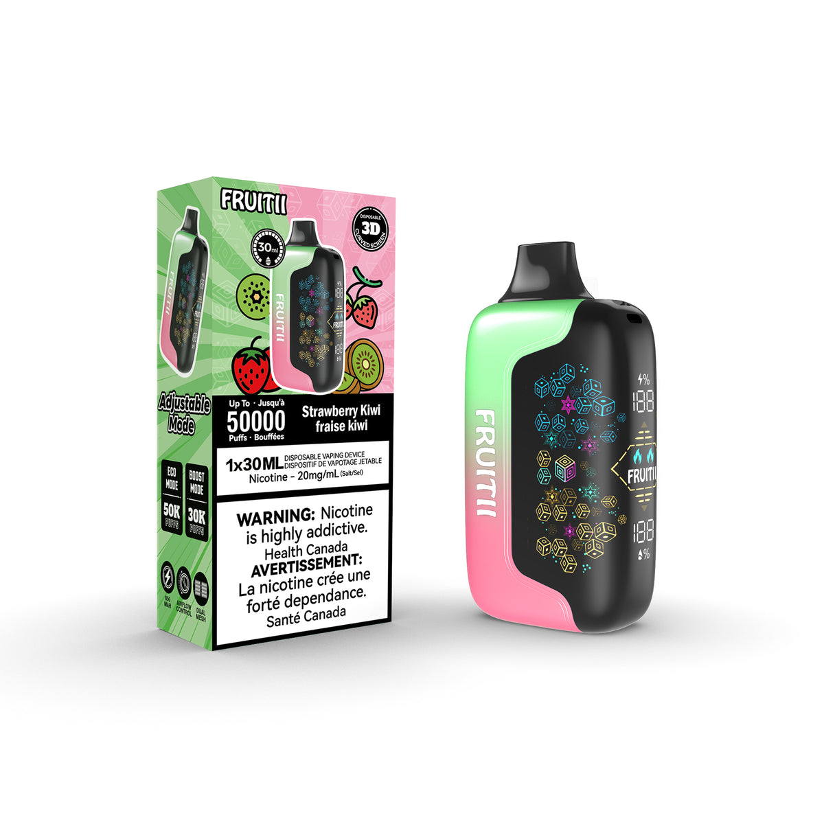 FRUITII 50K - DISPOSABLE - STRAWBERRY KIWI  OttawaVape