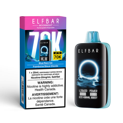 ELF BAR MOON NIGHT DISPOSABLE - 70K - BLUE RAZZ ICE
