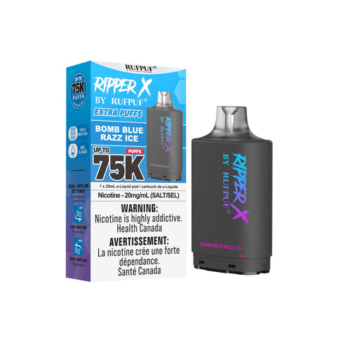 RIPPER X BY RUFPUF - CLOSED PODS - 75K - BOMB BLUE RAZZ ICE