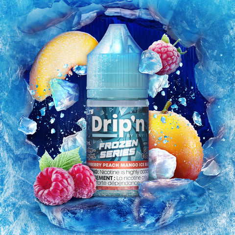 DRIP'N BY ENVI - E-LIQUID - NIC SALT - 30 ML - RASPBERRY PEACH MANGO ICE BLAST