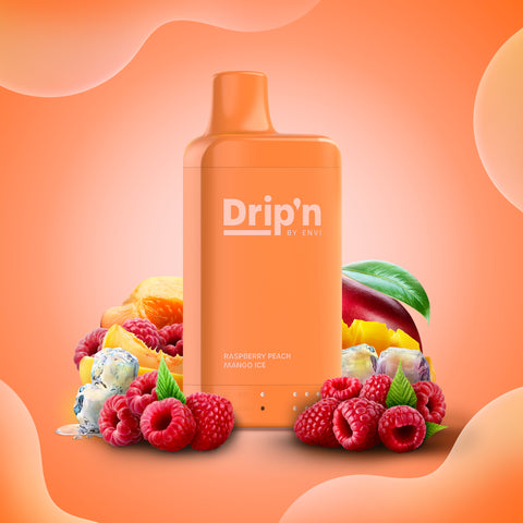 DRIP'N BY ENVI COMPACT - DISPOSABLE - RASPBERRY PEACH MANGO ICE