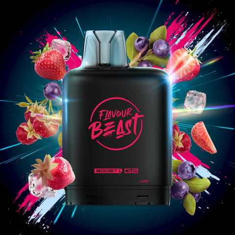 LEVEL X - FLAVOUR BEAST - BOOST G2 - STRAWBERRY RASPBERRY BLUEBERRY ICED