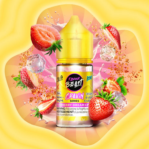 FLAVOUR BEAST - CRAVIN - E-LIQUID - NIC SALT - 30 ML - STRAWBERRY DREAM CRUNCH ICED