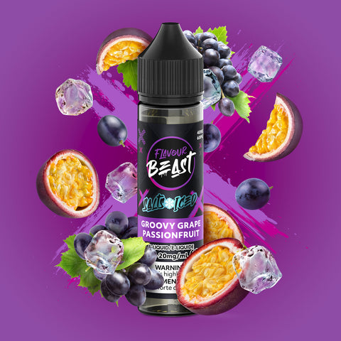 FLAVOUR BEAST - E-LIQUID - NIC SALT - 60 ML - GROOVY GRAPE PASSIONFRUIT ICED