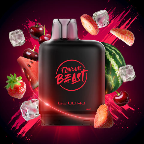 LEVEL X - FLAVOUR BEAST G2 ULTRA POD - STRAWBERRY CHERRY WATERMELON ICED