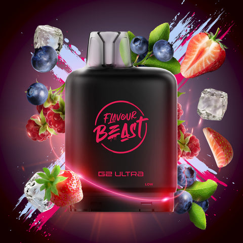 LEVEL X - FLAVOUR BEAST G2 ULTRA POD - STRAWBERRY RASPBERRY BLUEBERRY ICED