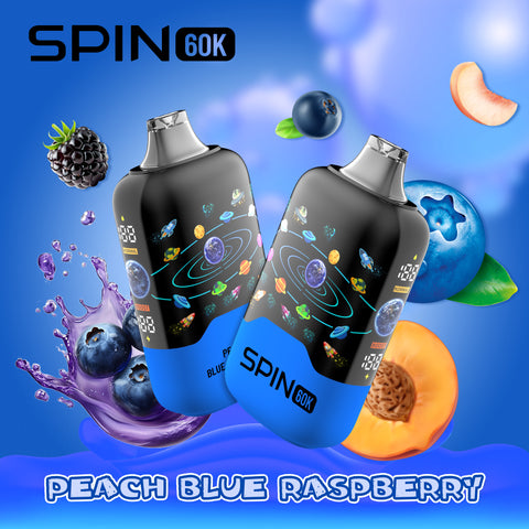 SPIN 60K - DISPOSABLE - PEACH BLUE RASPBERRY