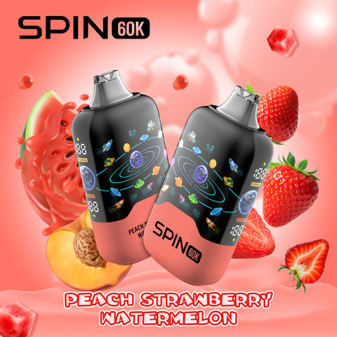 SPIN 60K - DISPOSABLE - PEACH STRAWBERRY WATERMELON