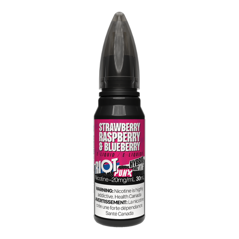 RIOT - E-LIQUID - HYBRIDNIC - 30ML - STRAWBERRY, RASPBERRY & BLUEBERRY