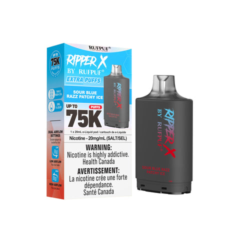 RIPPER X BY RUFPUF - CLOSED PODS - 75K - SOUR BLUE RAZZ PATCHY ICE