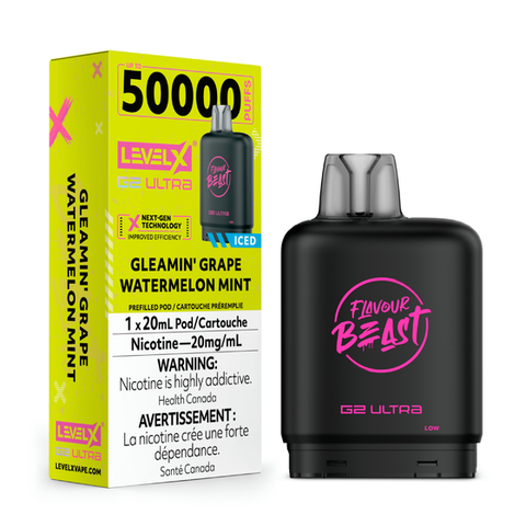 LEVEL X - FLAVOUR BEAST G2 ULTRA POD - GLEAMIN' GRAPE WATERMELON MINT