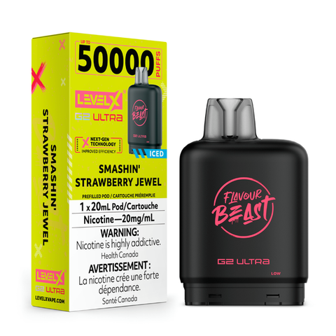 LEVEL X - FLAVOUR BEAST G2 ULTRA POD - SMASHIN' STRAWBERRY JEWEL