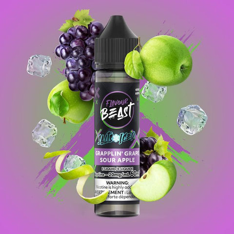 FLAVOUR BEAST - E-LIQUID - NIC SALT - 60 ML - GRAPPLIN' GRAPE SOUR APPLE