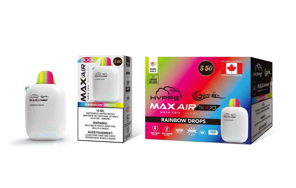 GENIE - DISPOSABLE - HYPPE MAX AIR - RAINBOW DROPS OttawaVape GENIE - DISPOSABLE - HYPPE MAX AIR - RAINBOW DROPS OttawaVape
